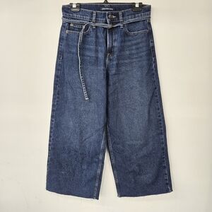 Calvin Klein Blue Wide Leg High Rise Denim Culottes Size 4